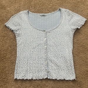 Brandy Melville light blue crop top, lightly worn in excellent condition